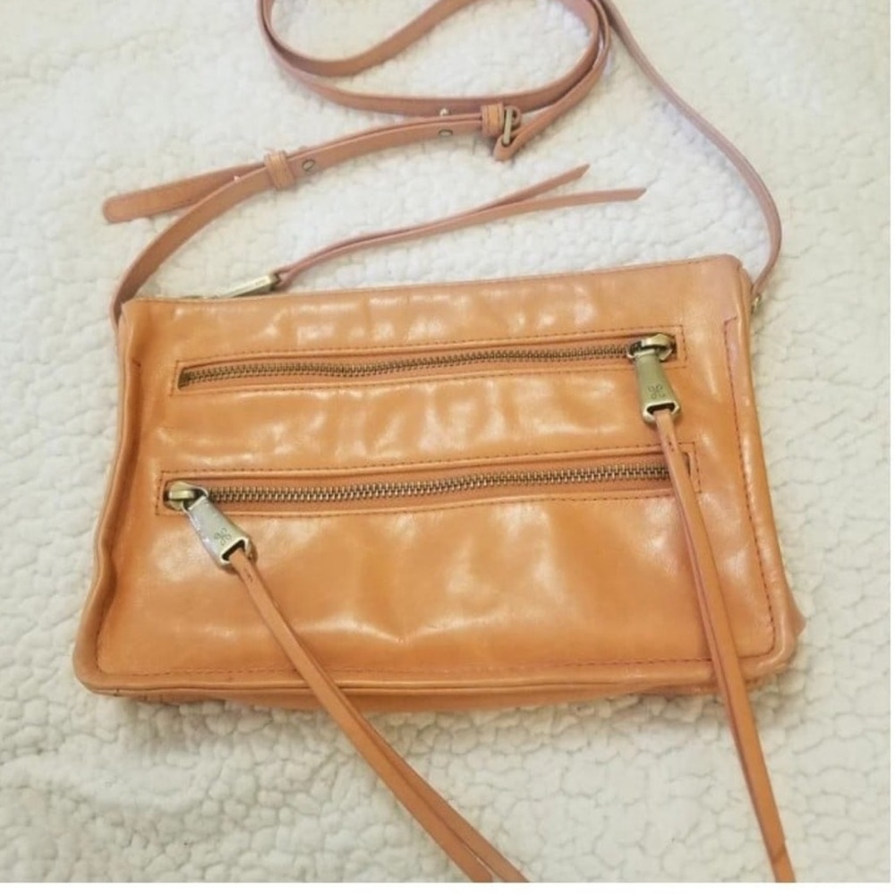 Stylish Tan Leather HOBO Crossbody Bag